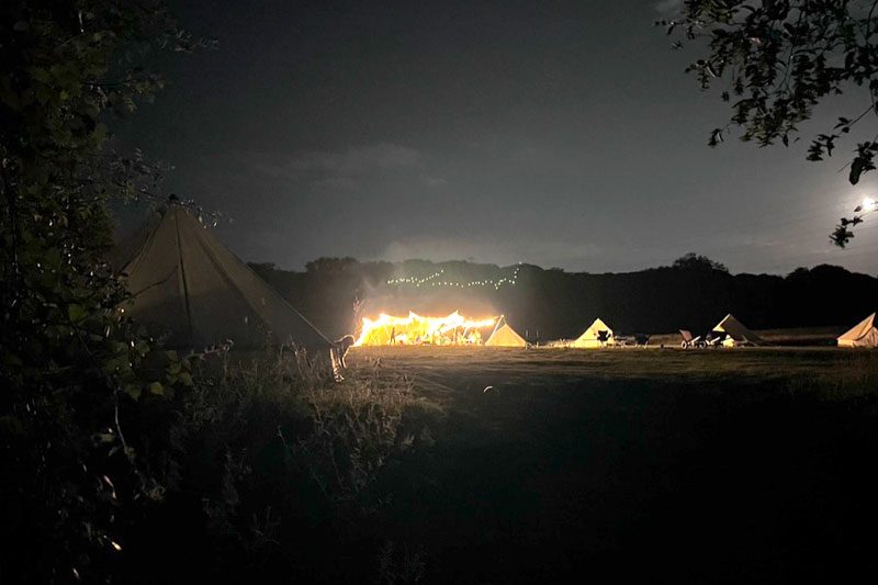 campsite with fire pitches sussex